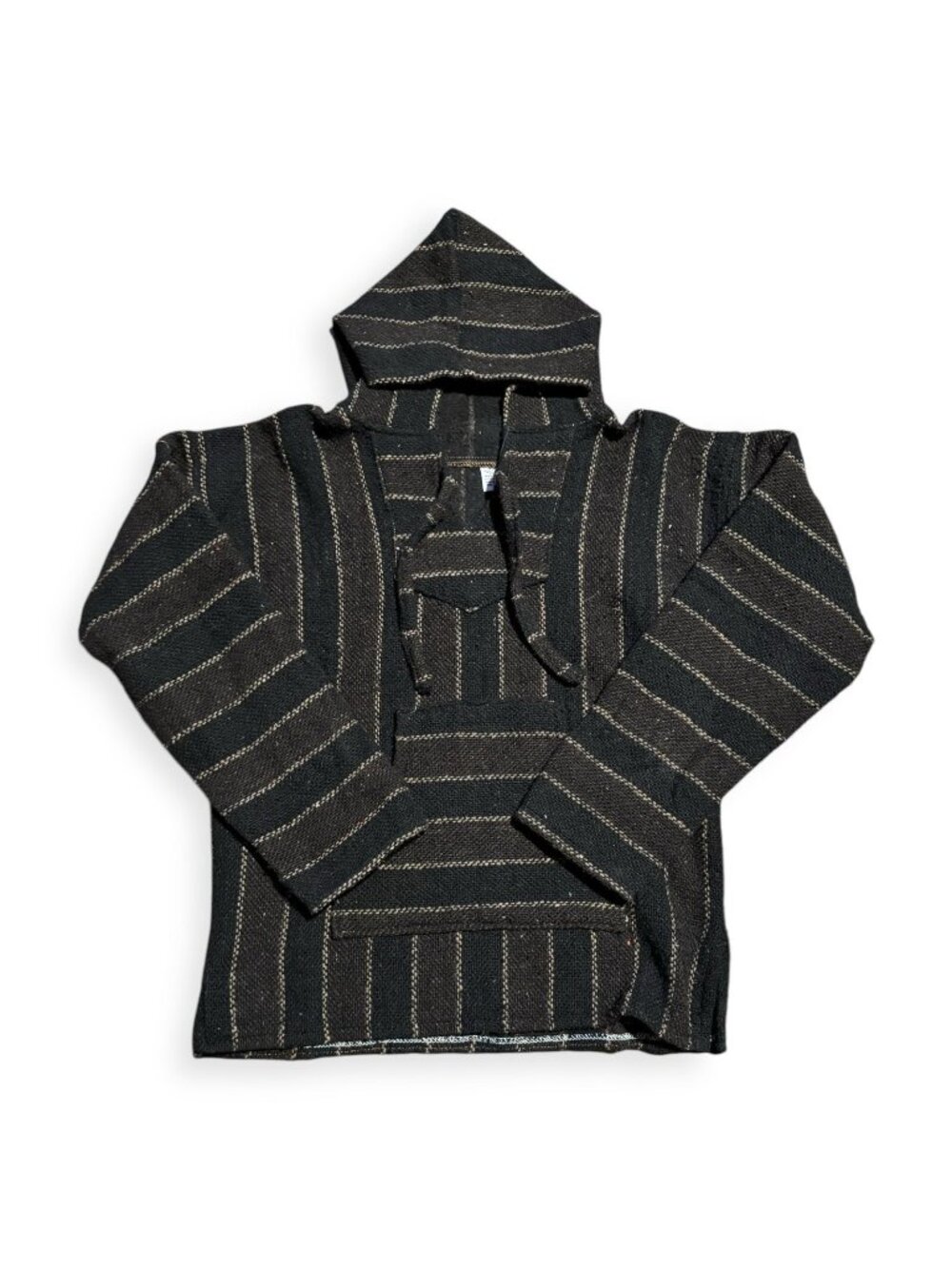 Handmade Mexican Baja Hoodie Poncho Sweatshirt- Size M - Hippie & Bohemian